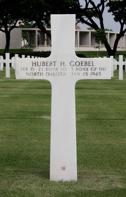 Flight Officer Hubert H Goebel grave marker photo