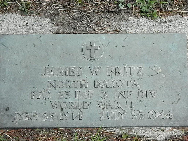 Private First Class James W Fritz grave marker photo