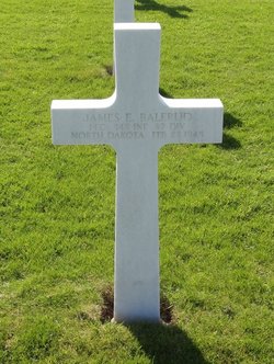 Private First Class James E Balerud cross grave marker photo