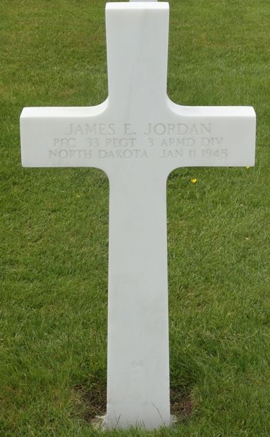 Private First Class James E Jordan grave marker photo