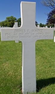 Private First Class James F Mainz cross grave marker photo