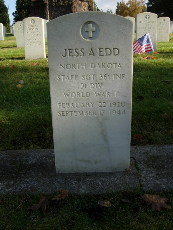 Staff Sergeant Jess A Edd grave marker photo