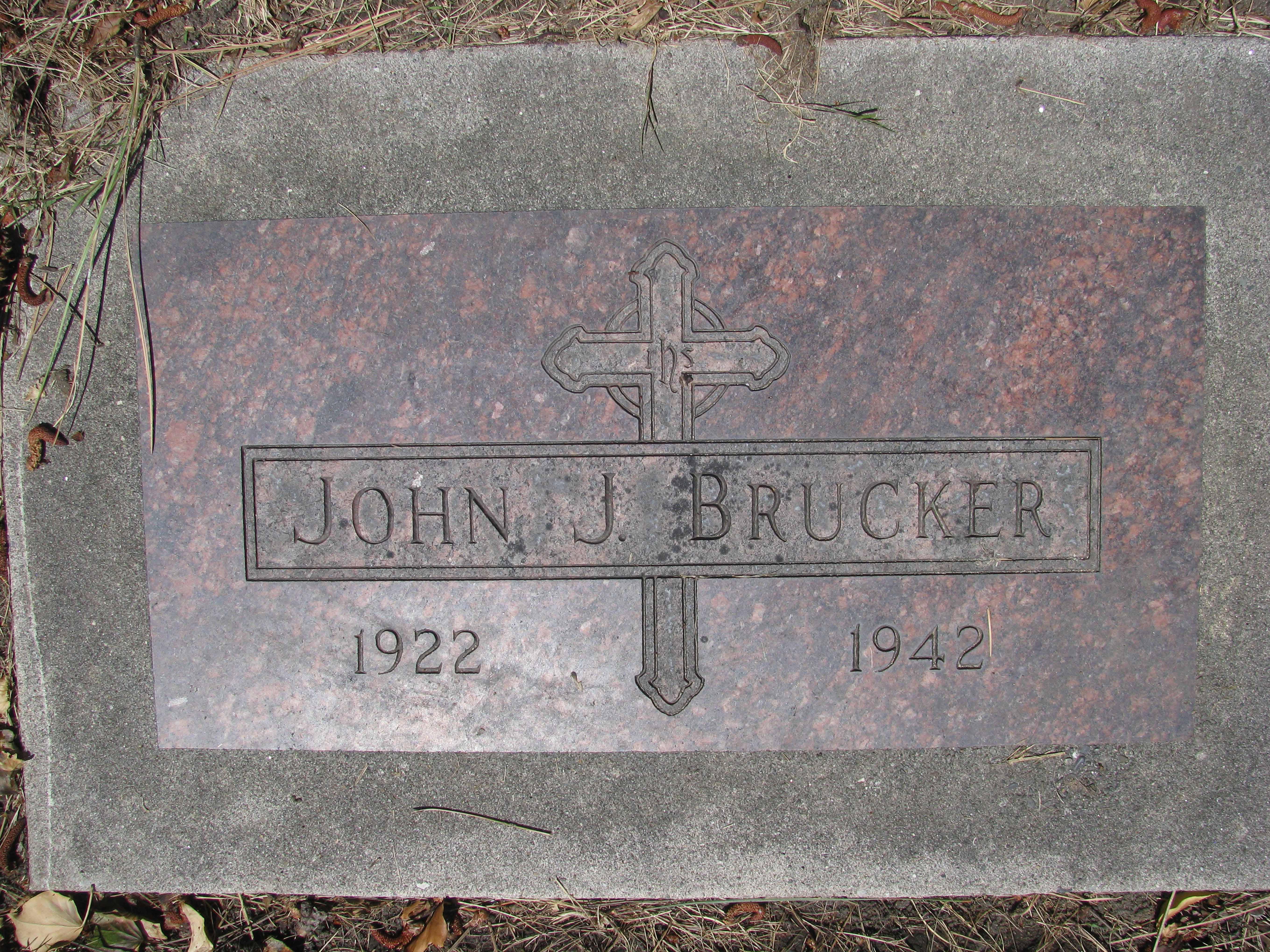 Private John J Brucker grave marker photo