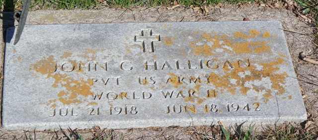 Private John G. Halligan grave marker photo