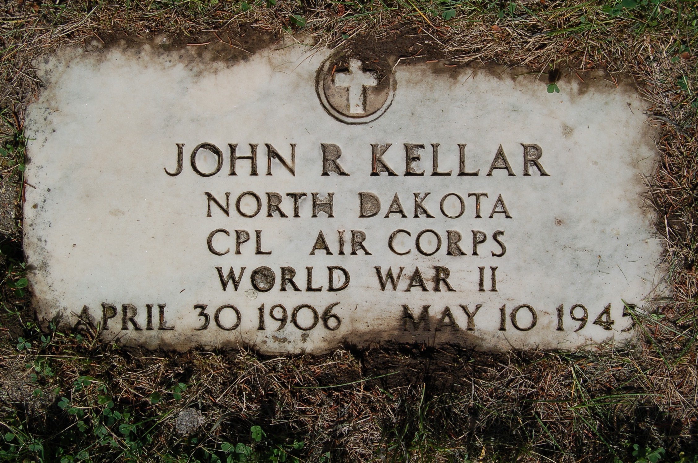 Corporal John R Kellar grave marker photo