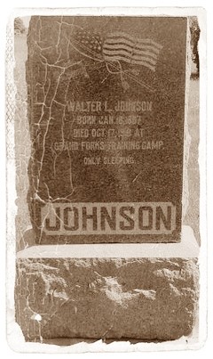 Walter Johnson's grave marker.