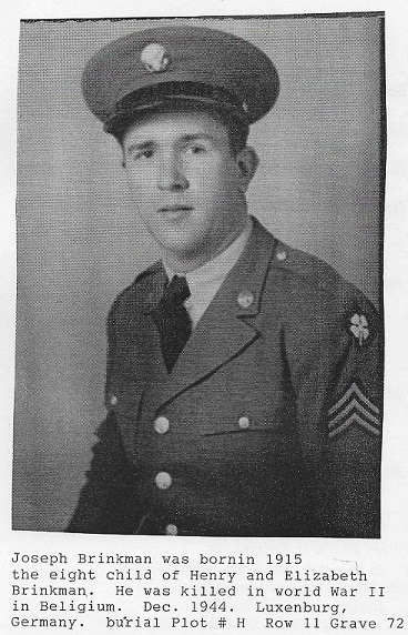 Sergeant Joseph Brinkman in uniform photo
