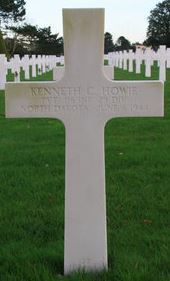 Private Kenneth C Howie cross grave marker photo