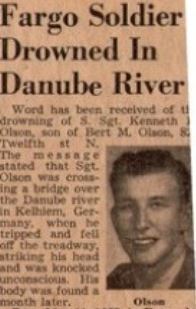 Staff Sergeant Kenneth D Olson newspaper obituary photo