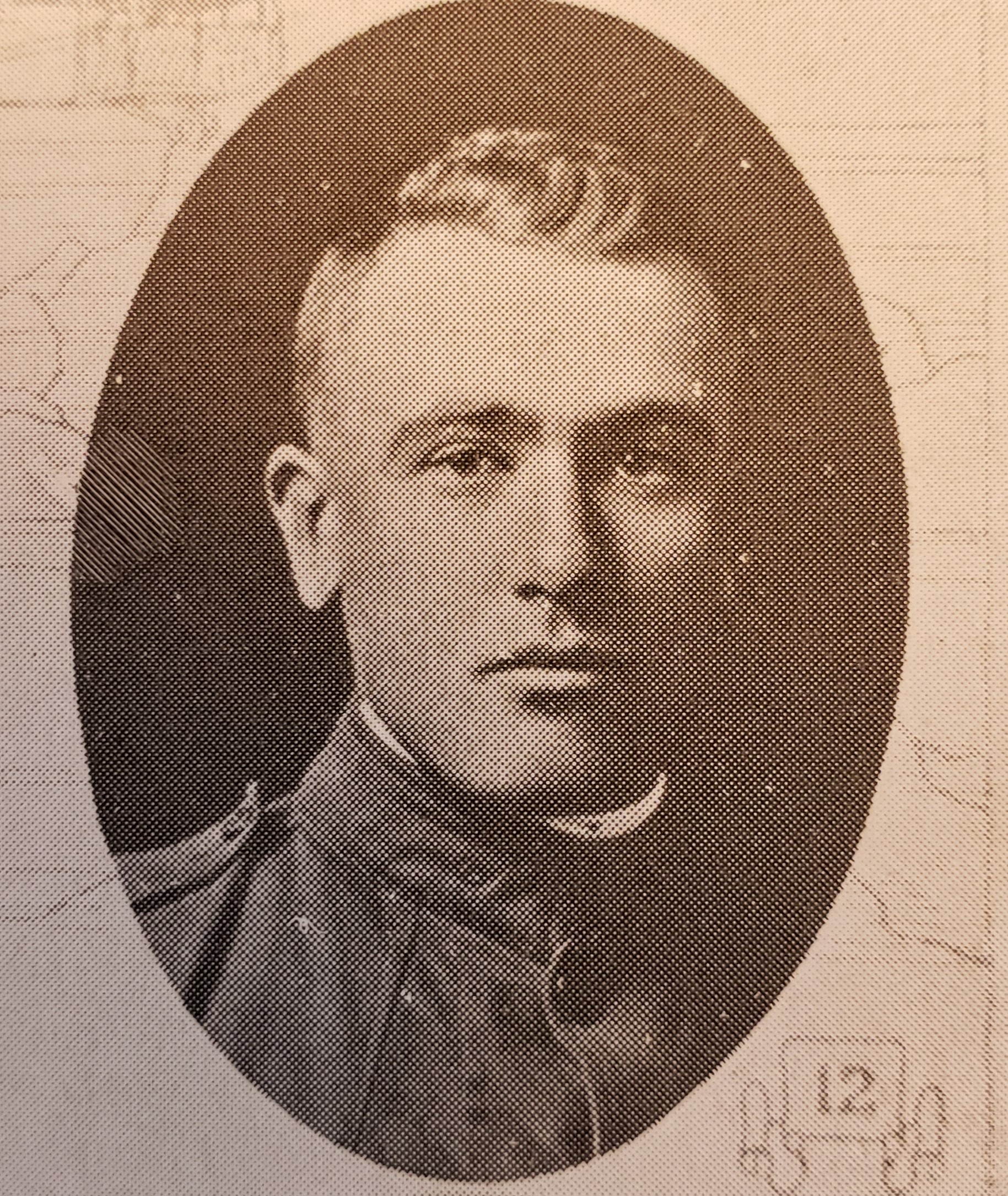 Vintage oval portrait of Private Alfred J. Lockman from Richland County, North Dakota.