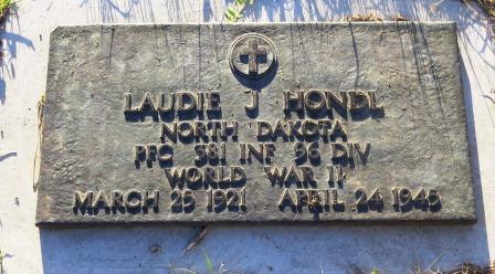 Private First Class Laudie J Hondl grave marker photo