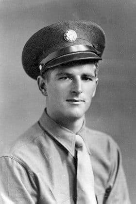 Private First Class Lenhart P O'Brien in uniform head and shoulder photo 