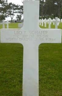 Private First Class Leo F Schafer cross grave marker photo