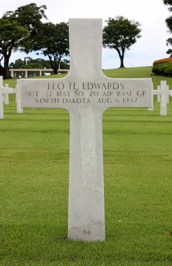Sergeant Leo H Edward grave marker photo