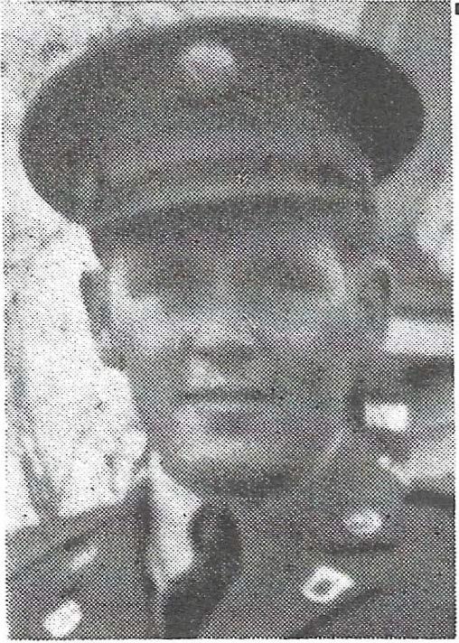 Private First Class Leonard Bernhoft in uniform head and shoulder photo