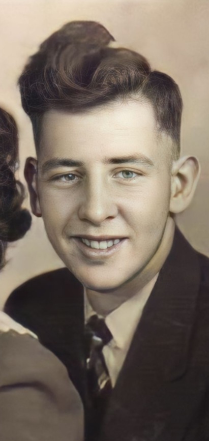 Private First Class Lester Allen Erickson in civilian clothes head and shoulder photo