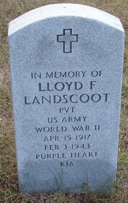 Private Lloyd F Landscoot grave marker photo
