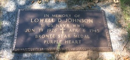 Seaman First Class Lowell Donald Johnson grave marker