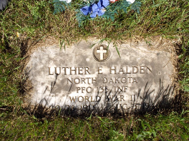 Private First Class Luther E Halden grave marker photo