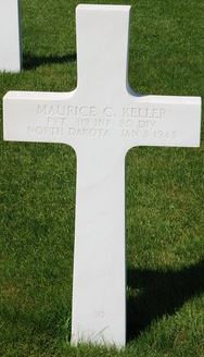 Private Maurice C Keller cross grave marker photo