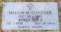 Private First Class Melvin H Schuster grave marker photo