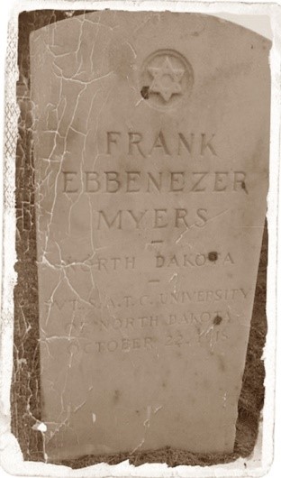 Frank Myers' grave marker.