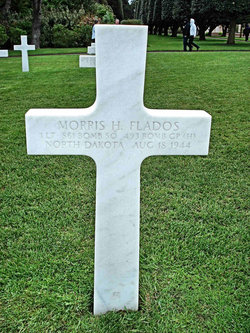 First Lieutenant Morris H Flados cross grave marker photo