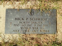 Private First Class Nick P Schmidt grave marker photo