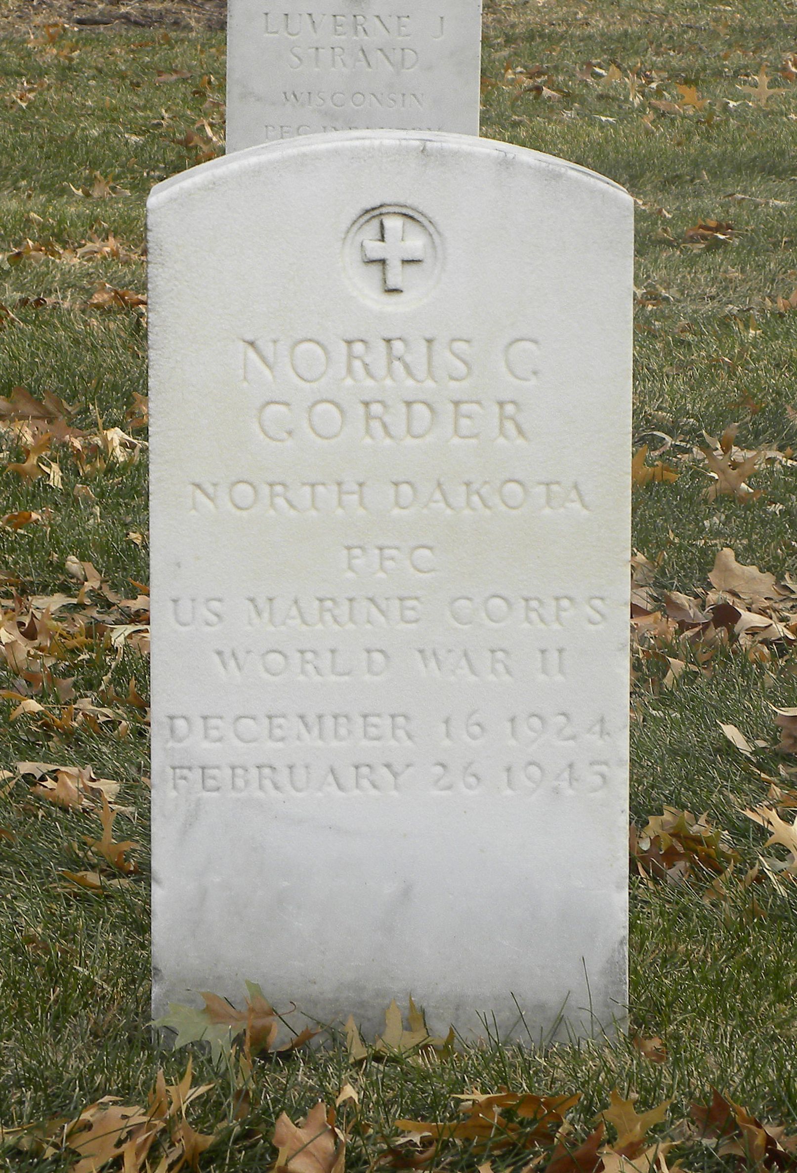 Private First Class Norris G Gorder grave marker photo