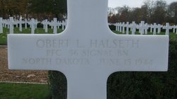 Private First Class Obert L Halseth cross grave marker photo