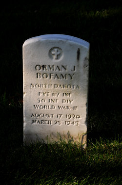 Private Orman J Bofamy grave marker photo