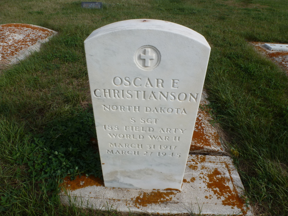 Staff Sergeant Oscar E Christianson grave marker photo