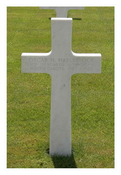 Staff Sergeant Oscar H Hassebrock cross grave marker photo