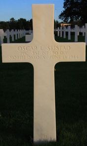 Private First Class Oscar L Skistad cross grave marker photo