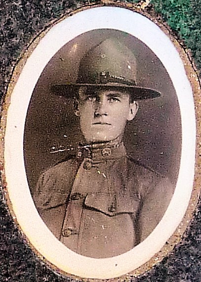 A vintage black-and-white oval portrait of Adolph R. Pechlat, a World War I-era soldier.