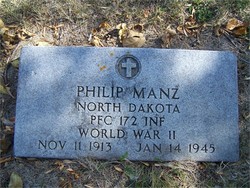 Private First Class Philip Manz grave marker photo