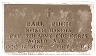 Earl Pugh's grave marker.