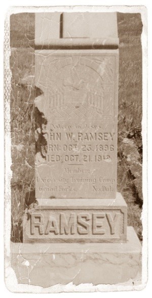 John Ramsey's grave marker.