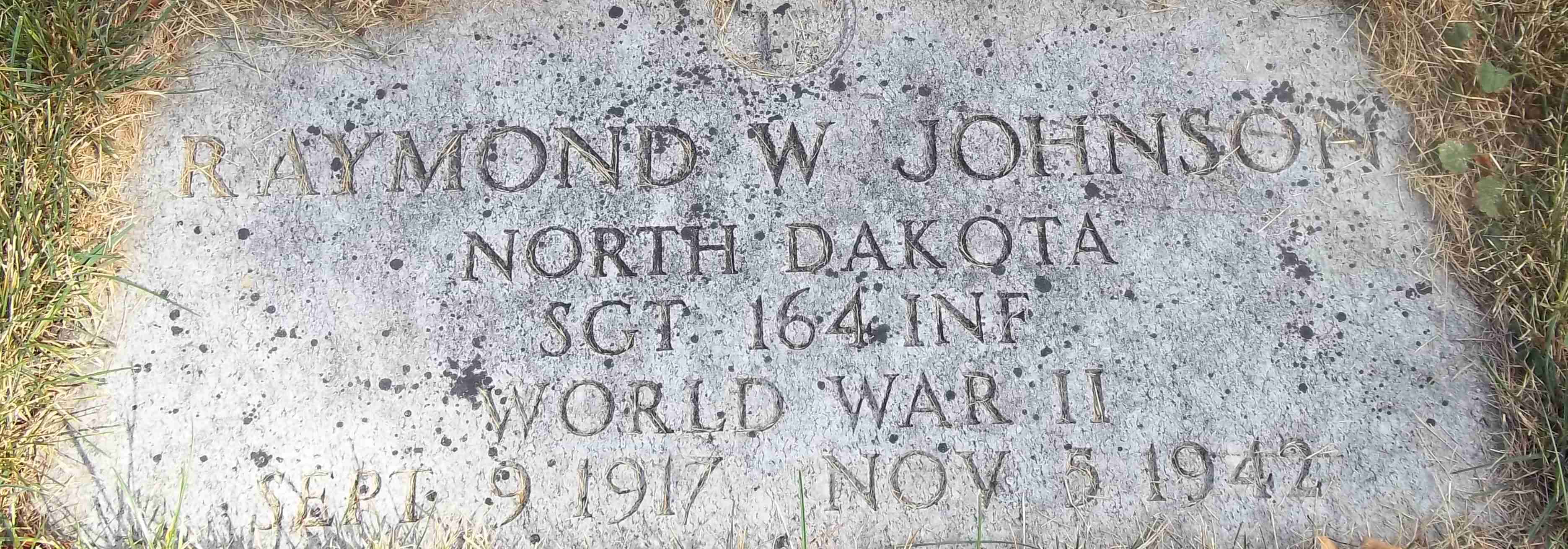 Sergeant Raymond W Johnson grave marker photo