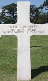 Private First Class Rendolph Ryba cross grave marker photo