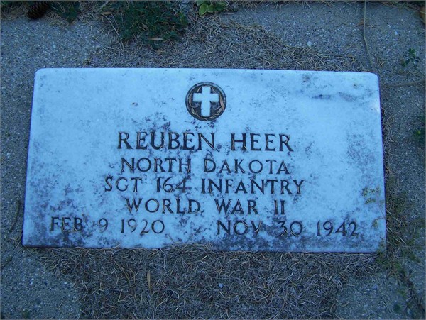 Sergeant Reuben Heer grave marker photo
