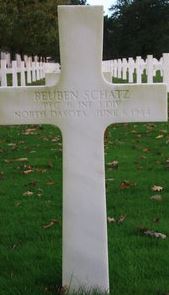 Private First Class Reuben Schatz cross grave marker photo