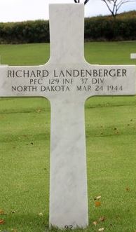 Private First Class Richard Landenberg cross grave marker photo