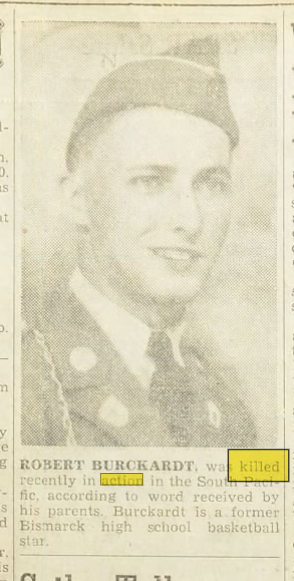 Staff Sergeant Robert J Burckardt in uniform head and shoulders photo