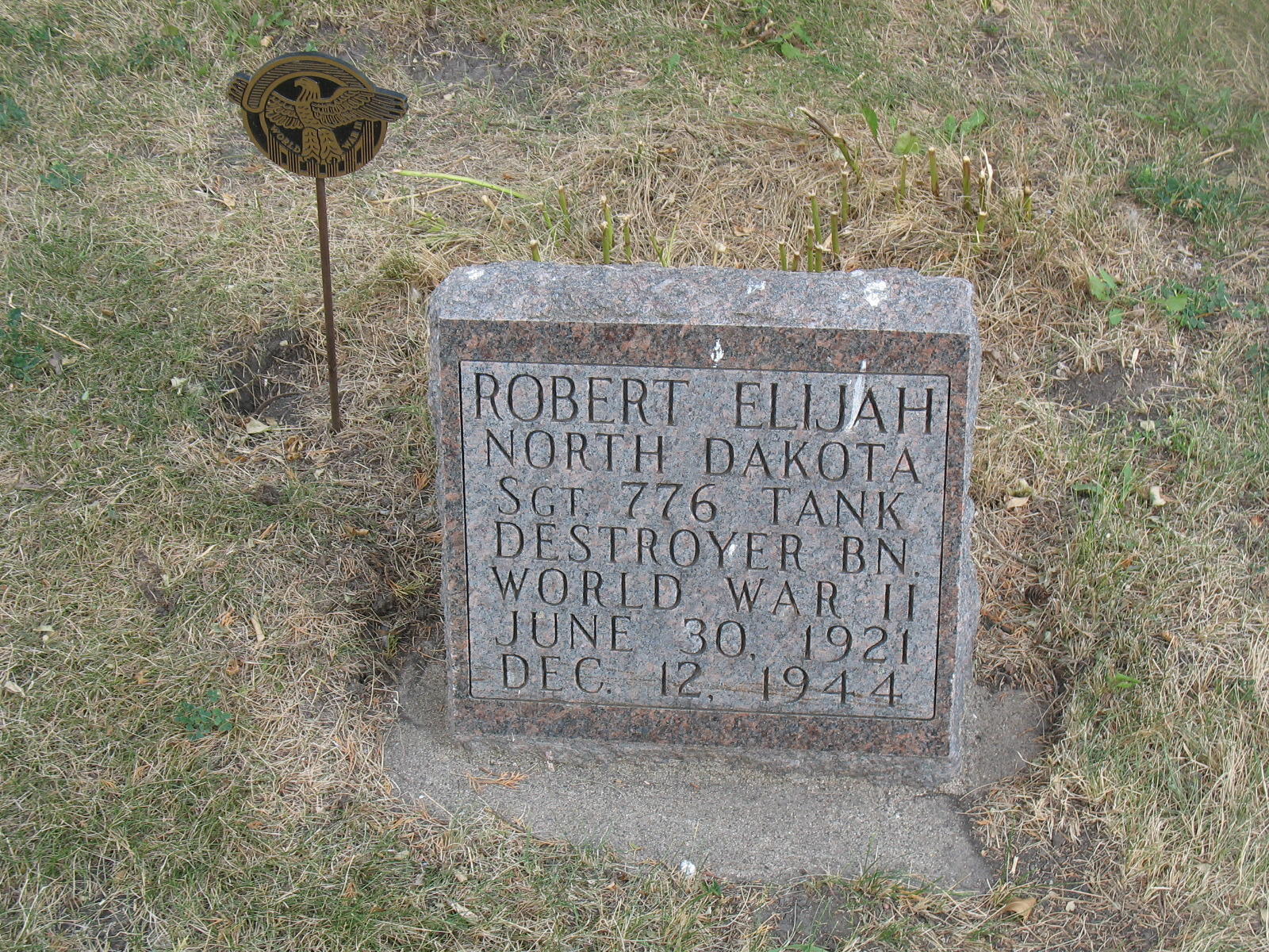 Sergeant Robert C Elijah grave marker photo