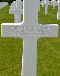 Private Robert P Ployhar cross grave marker photo