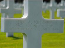 Private First Class Sam A Metzner cross grave marker 