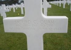 Private First Class Sigurd C Quam cross grave marker photo