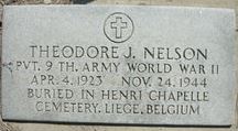 Private Theodore J Nelson grave marker photo