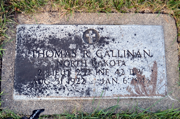 Second Lieutenant Thomas R Callinan grave marker photo